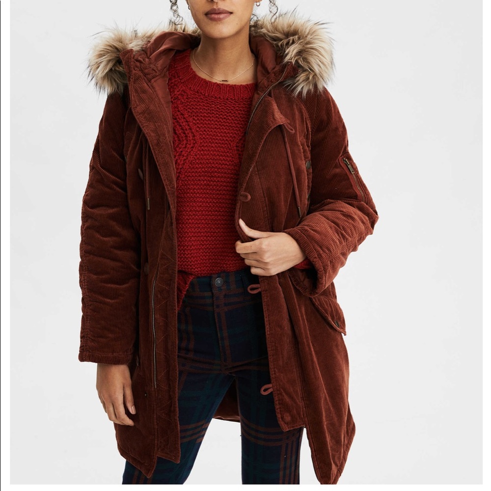 Corduroy Parka - Burnt Orange